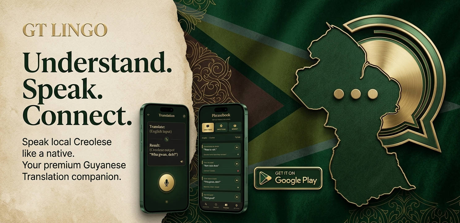 GTLingo App Interface showing phrasebooks and dual translation screens