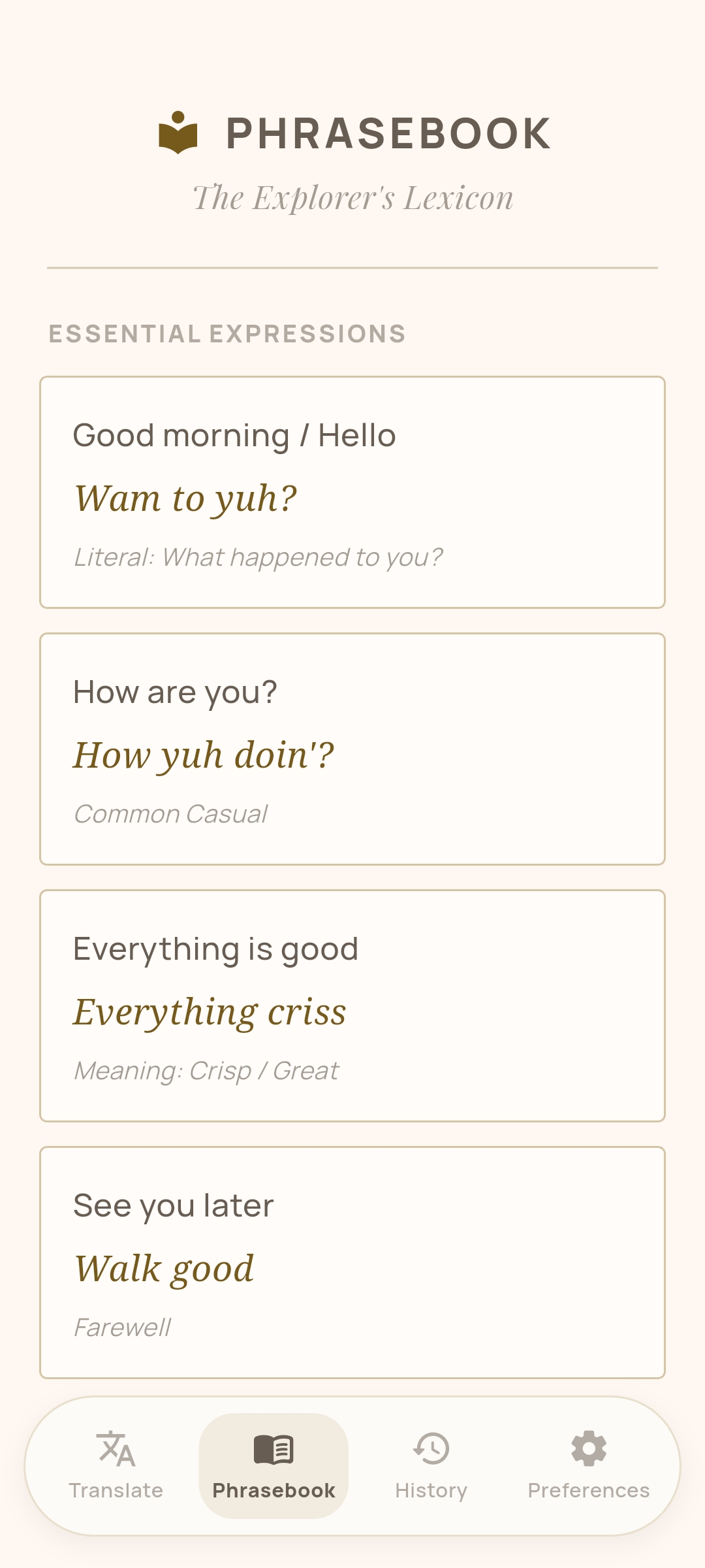 7. Creolese Phrasebook